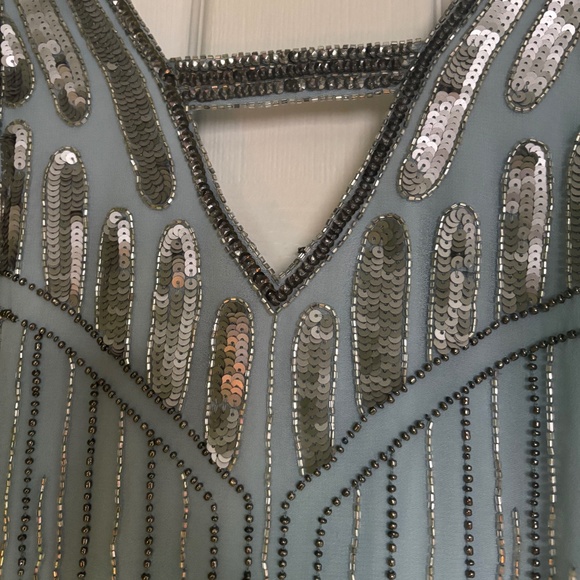 Blue Flapper 20s Style Dress - Picture 3 of 15